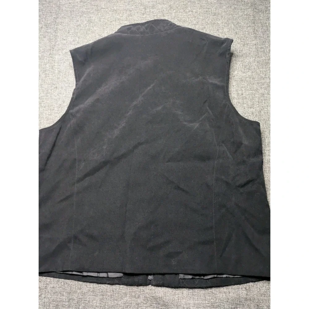 JM Collection Women's Sleeveless Zip Up Black Quilted Vest Size 16